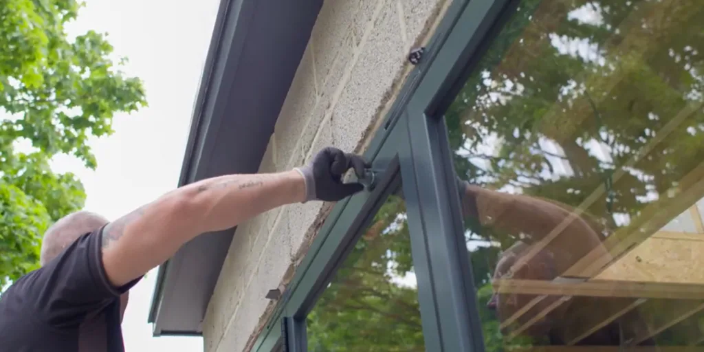 Installing a magnet to the Korniche Bi-folding door using a screwdriver.