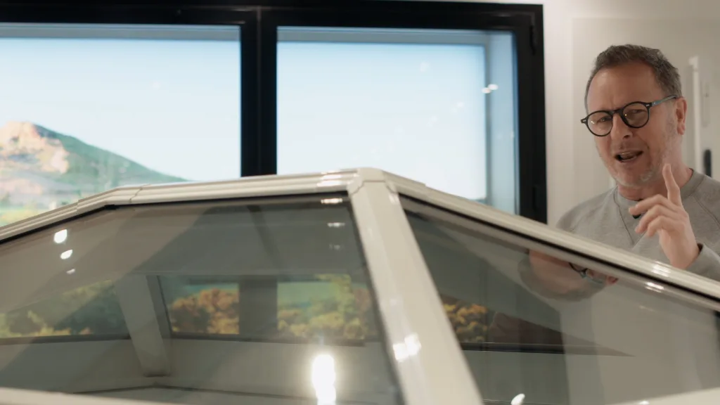 Tradesperson Mark Millar introduces the Korniche Roof Lantern, highlighting its benefits.