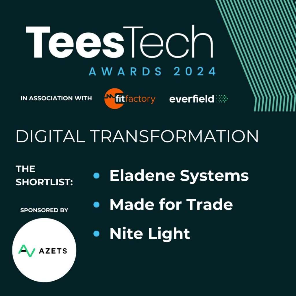 Made For Trade Shortlisted for Tees Tech Awards 2024 (Digital Transformation) alongside Eladene Systems and Nite Light.